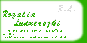 rozalia ludmerszki business card